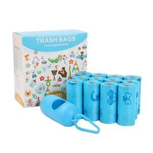 180 Eco friendly pet dog poop bags with clip on dispenser biodegradable B191